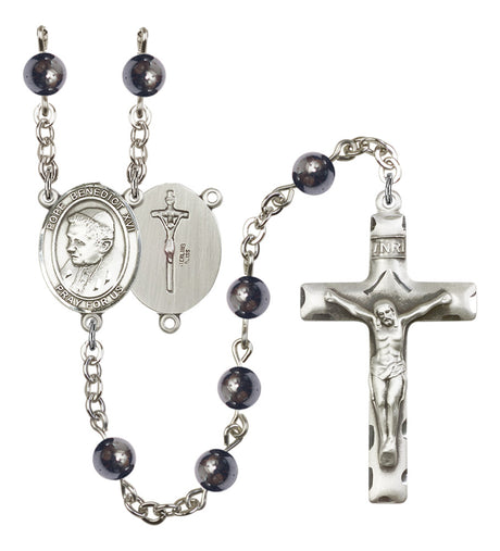 Pope Emeritace  Benedict XVI Silver Plated Rosary for Men