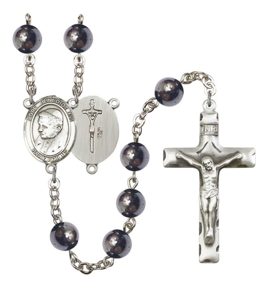 Pope Emeritace  Benedict XVI Silver Plated Rosary for Men