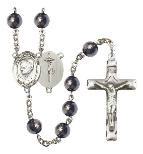 Pope Emeritace  Benedict XVI Silver Plated Rosary for Men