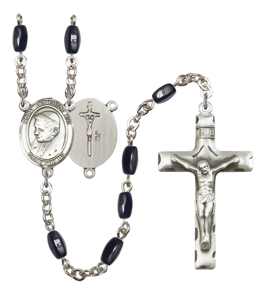 Pope Emeritace  Benedict XVI Silver Plated Rosary for Men
