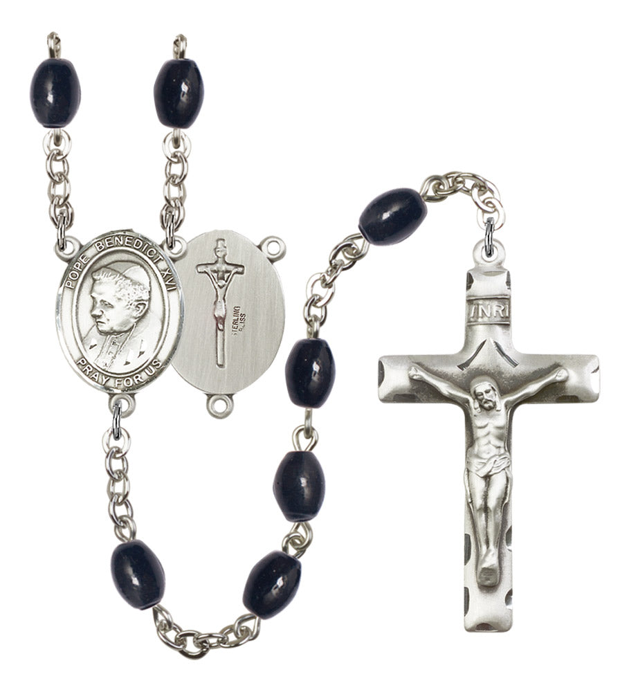 Pope Emeritace  Benedict XVI Silver Plated Rosary for Men