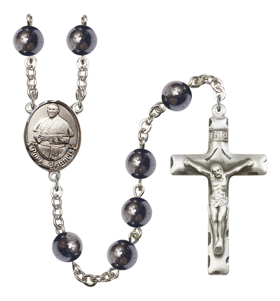 Pope Francis Silver Plated Rosary for Men