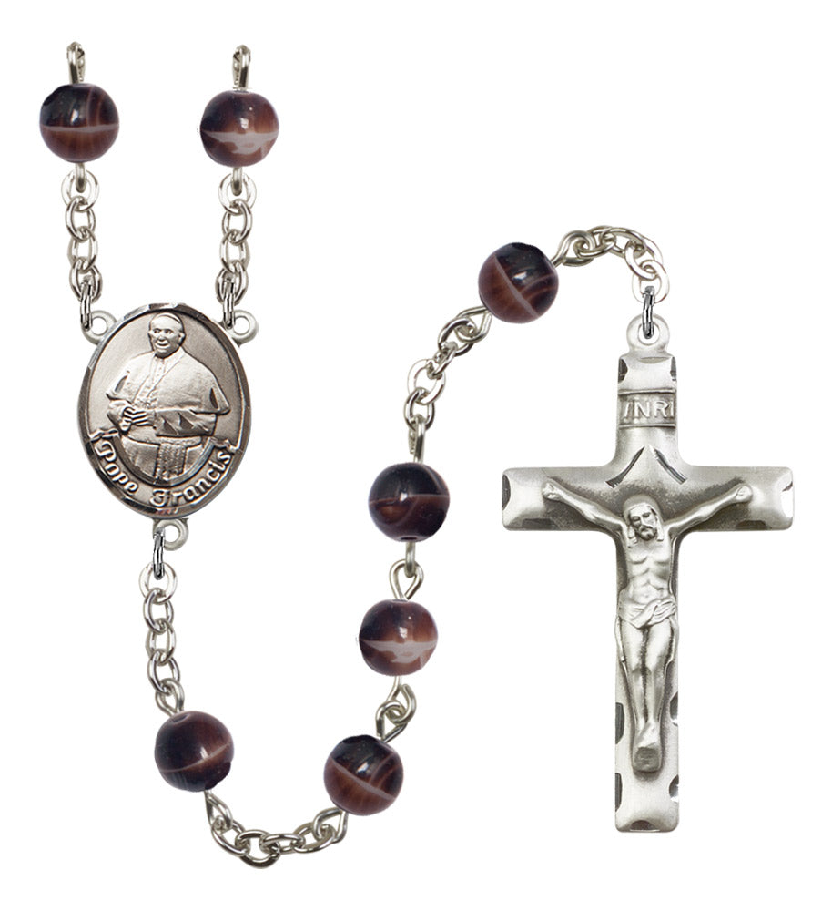 Pope Francis Silver Plated Rosary for Men