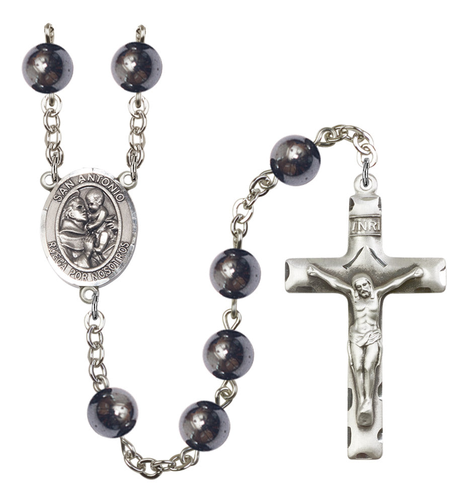 San Antonio Silver Plated Rosary for Men