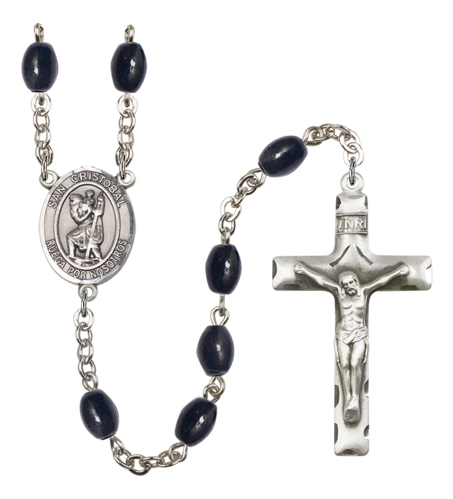San Cristobal Silver Plated Rosary for Men