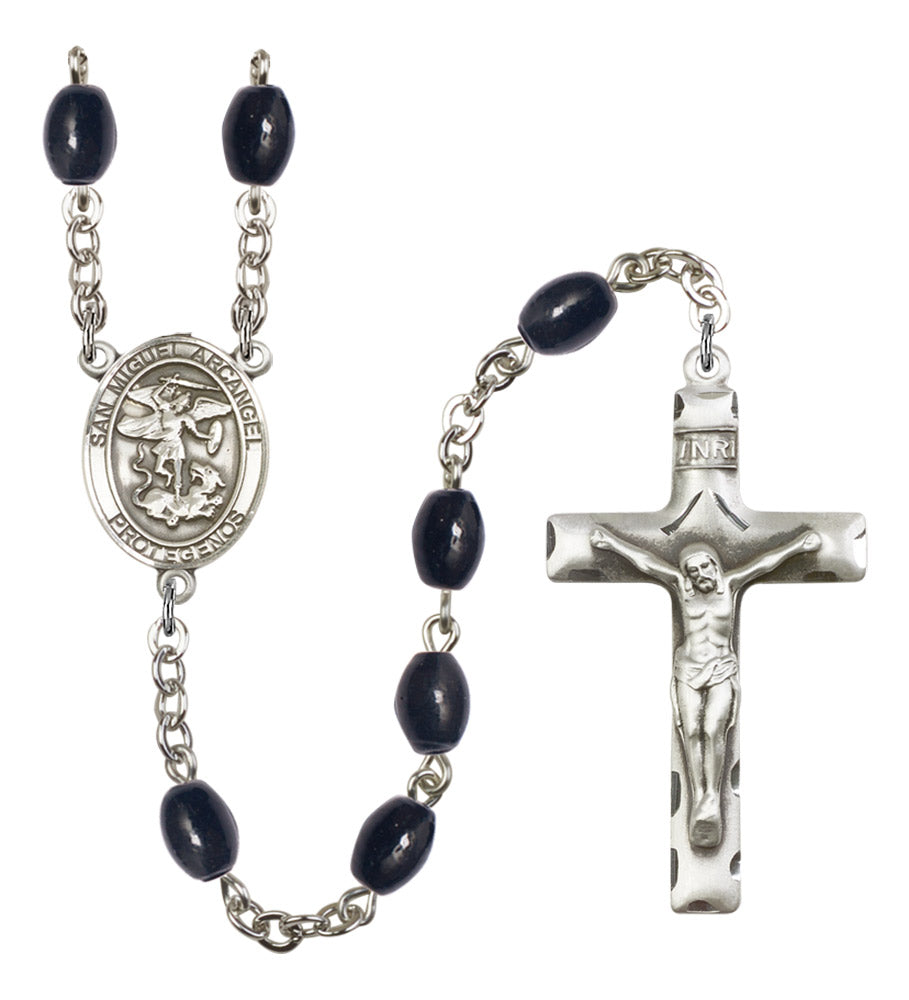 San Miguel Arcangel Silver Plated Rosary for Men