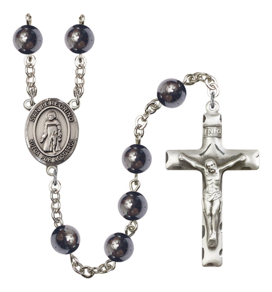 San Peregrino Silver Plated Rosary for Men