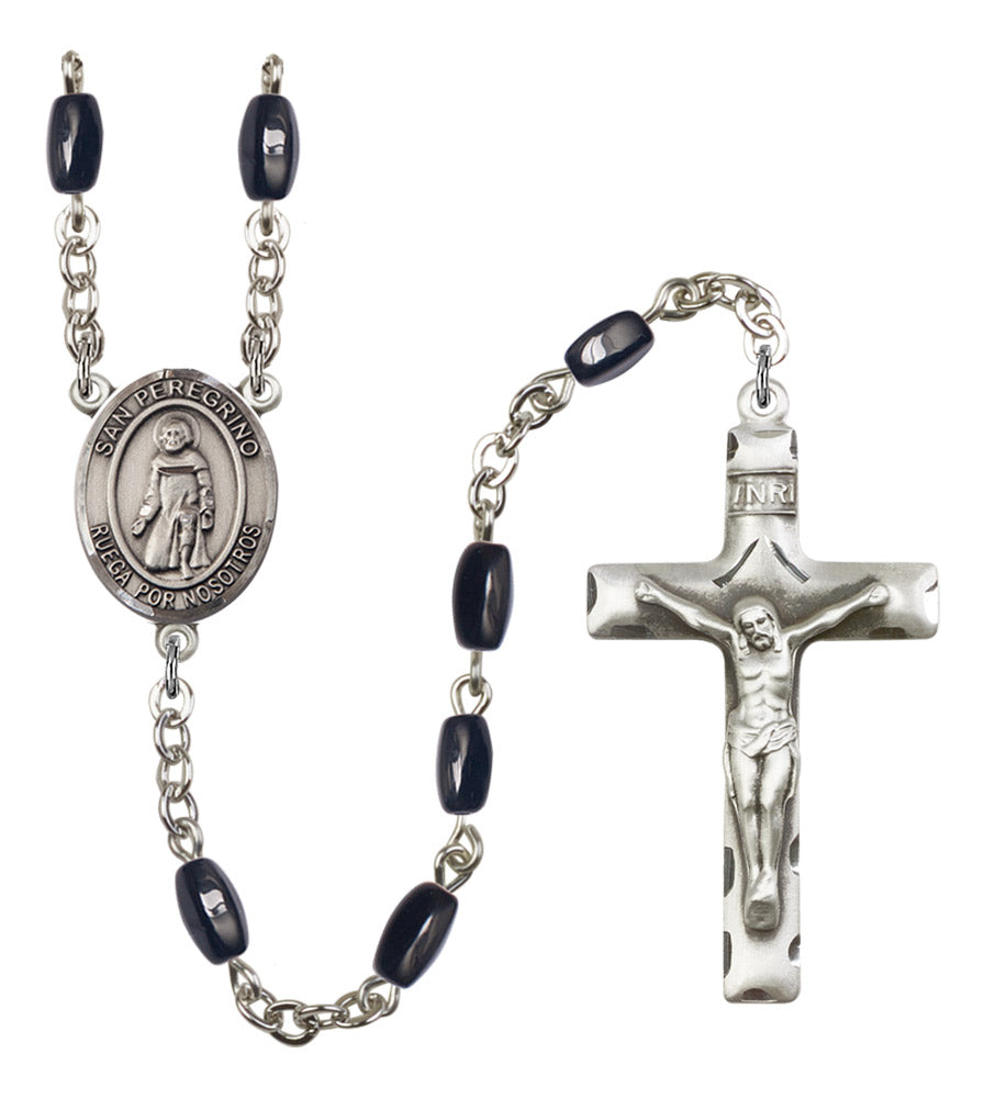 San Peregrino Silver Plated Rosary for Men
