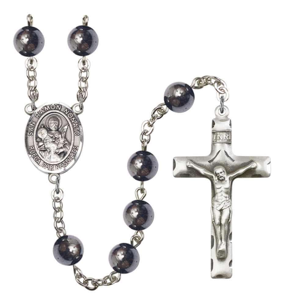 San Raymon Nonato Silver Plated Rosary for Men