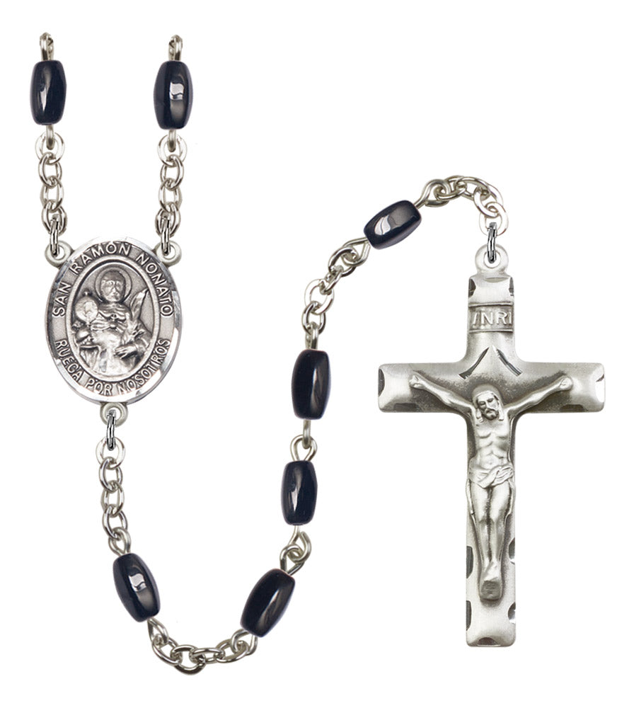 San Raymon Nonato Silver Plated Rosary for Men