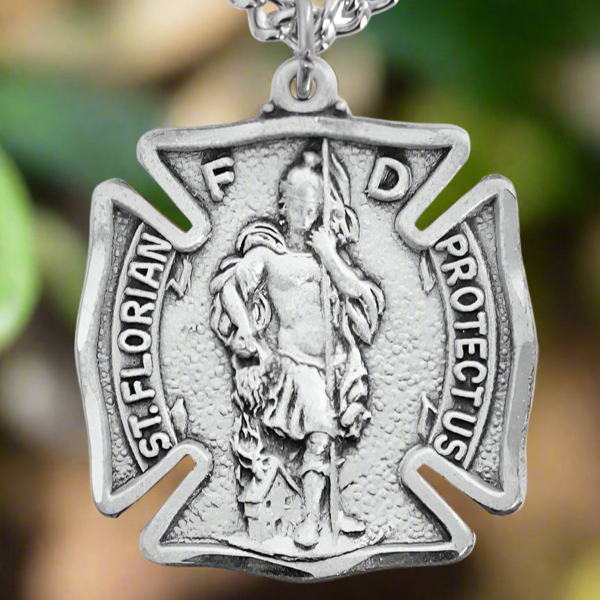 St. Florian Firefighter Sterling Silver Medal for Men