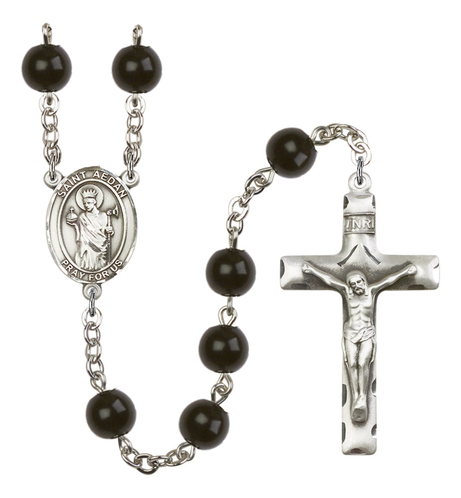 St. Aedan of Ferns Silver Plated Rosary for Men