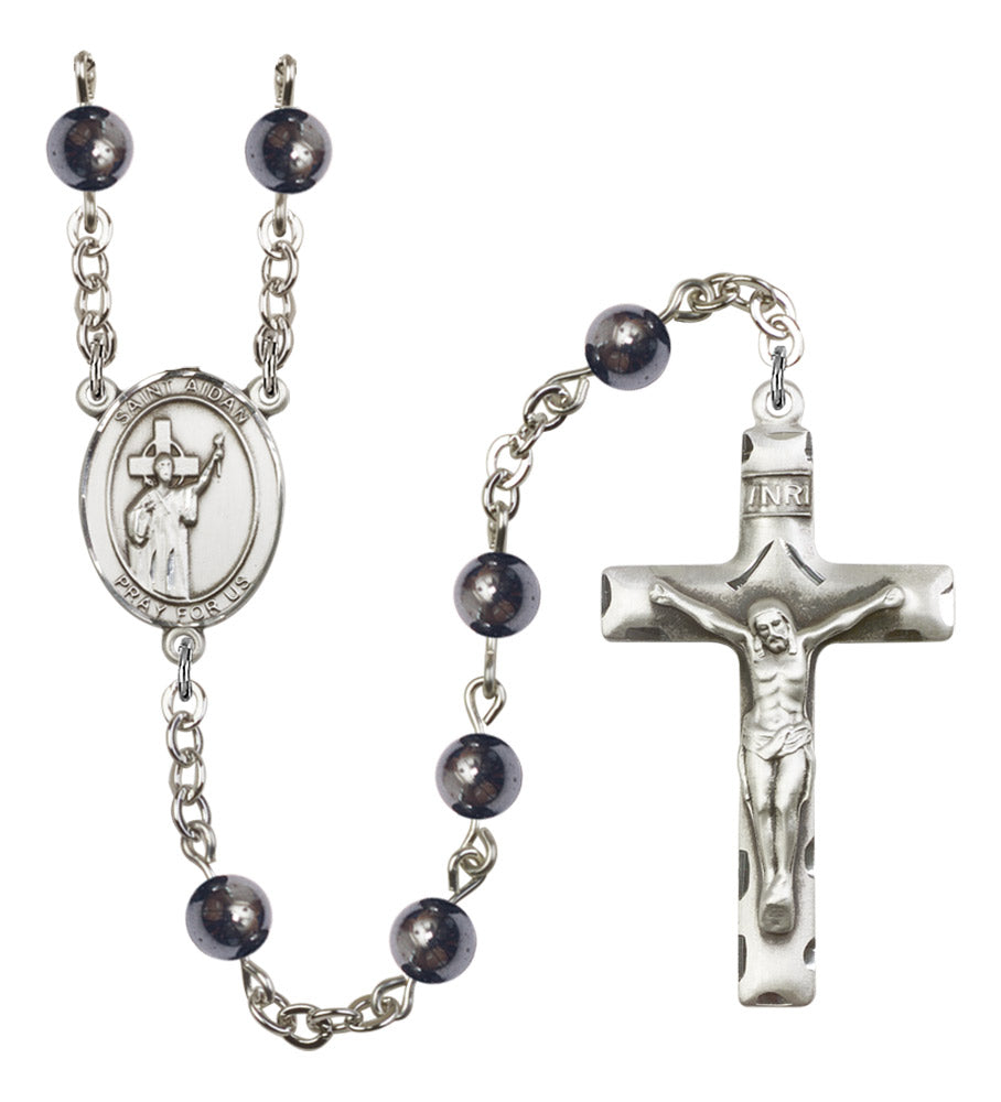 St. Aidan of Lindesfarne Silver Plated Rosary for Men