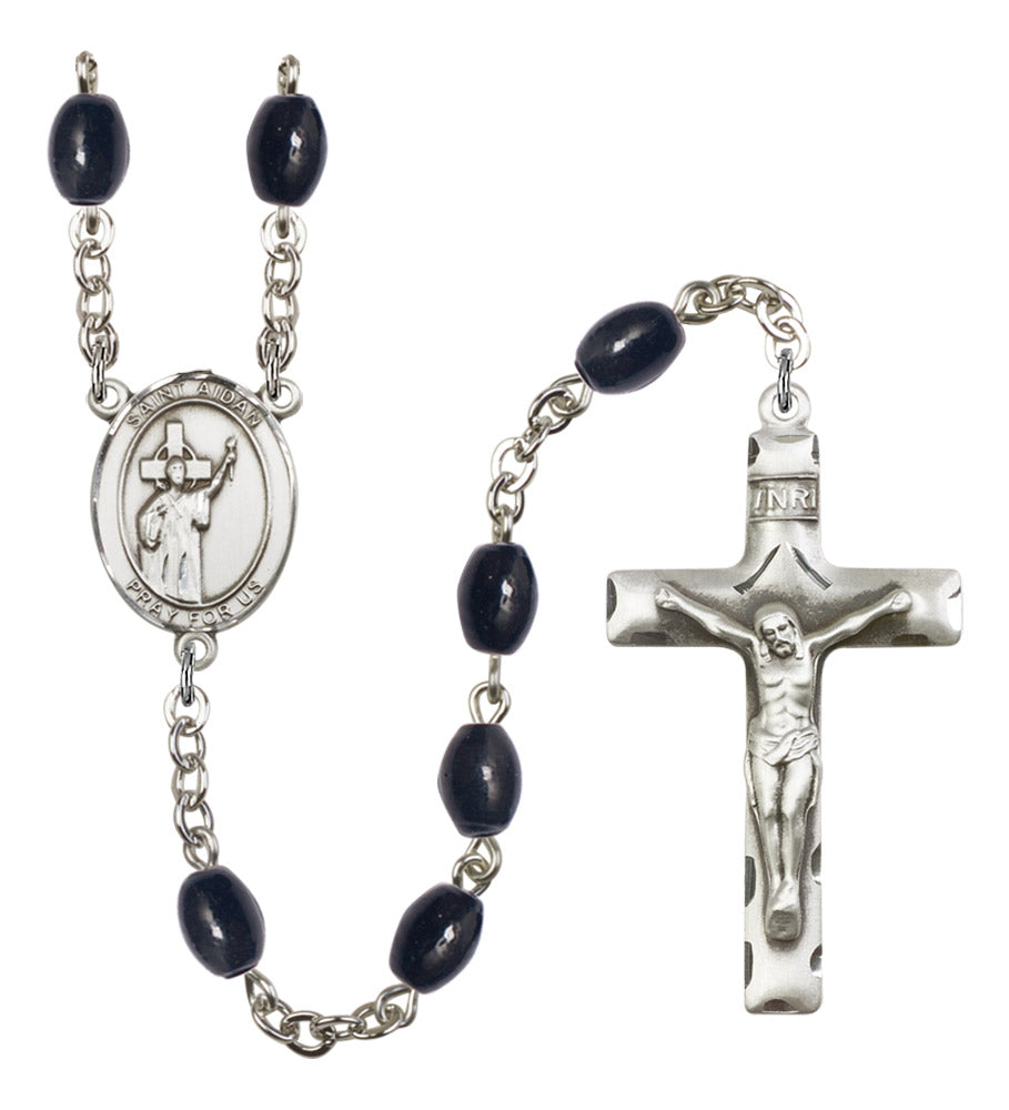 St. Aidan of Lindesfarne Silver Plated Rosary for Men