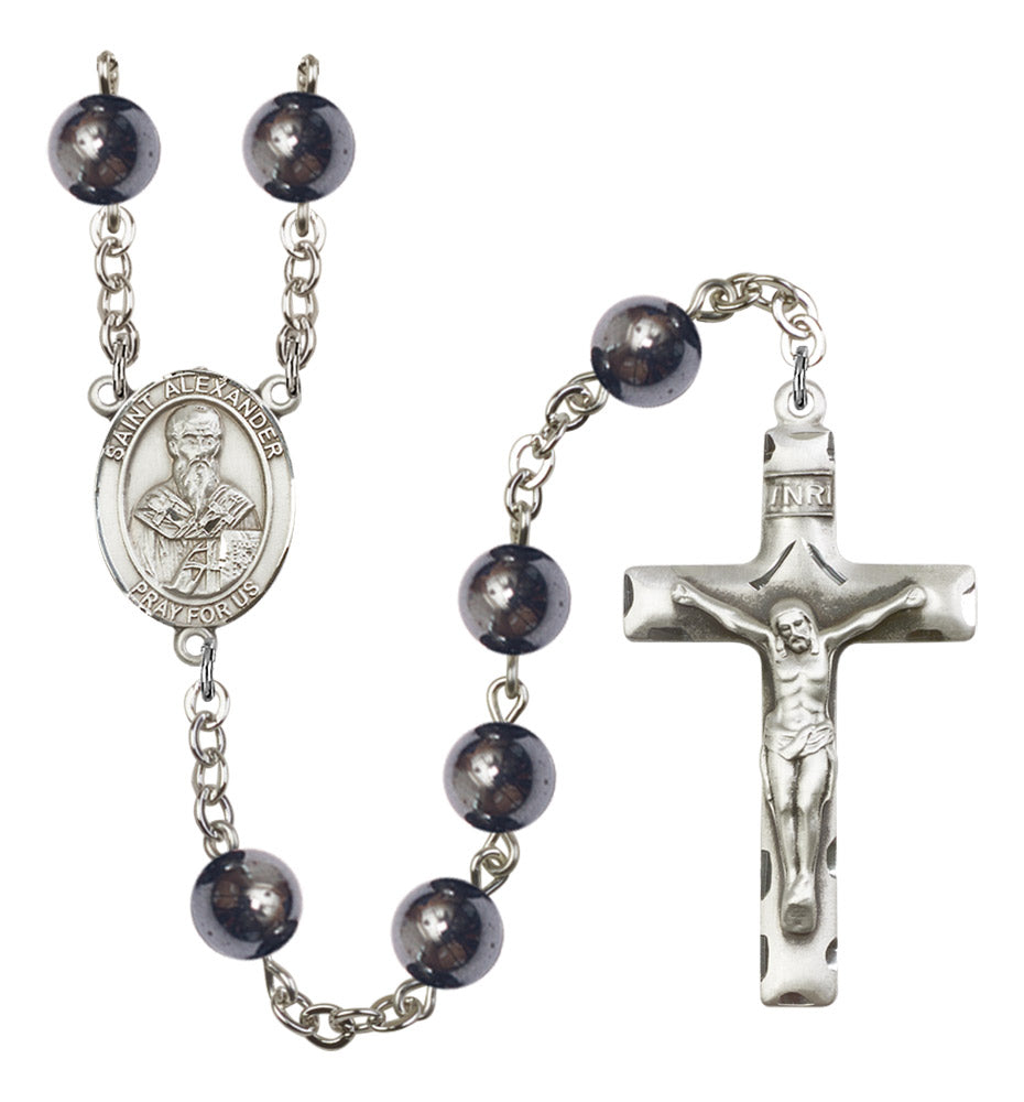 St. Alexander Sauli Silver Plated Rosary for Men