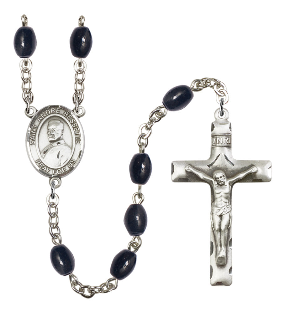 St. Andre Bessette Silver Plated Rosary for Men