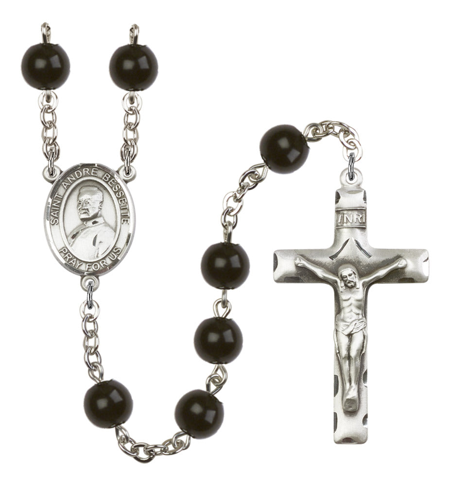 St. Andre Bessette Silver Plated Rosary for Men
