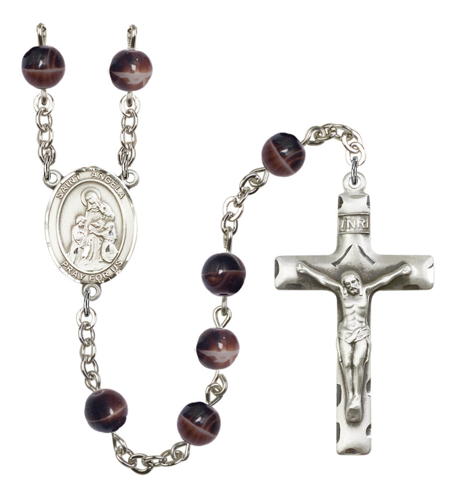 St. Angela Merici Silver Plated Rosary for Men