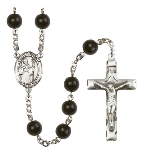 St. Augustine Silver Plated Rosary for Men