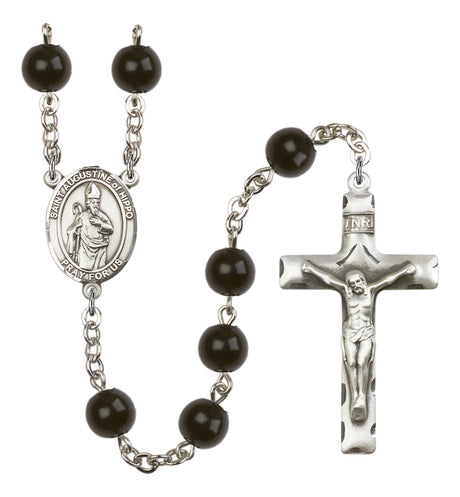 St. Augustine of Hippo Silver Plated Rosary for Men