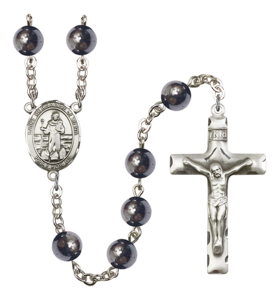 St. Bernadine of Sienna Silver Plated Rosary for Men