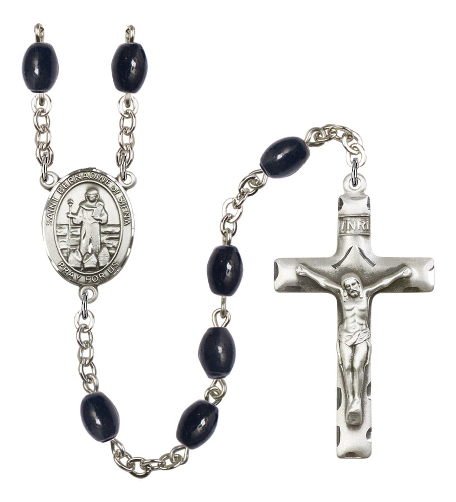 St. Bernadine of Sienna Silver Plated Rosary for Men