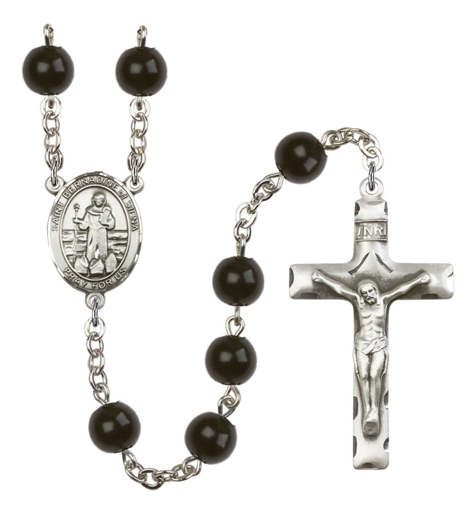 St. Bernadine of Sienna Silver Plated Rosary for Men