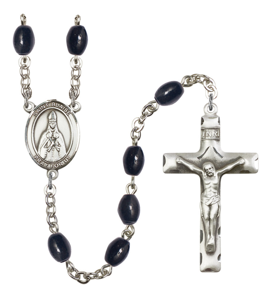 St. Blaise Silver Plated Rosary for Men