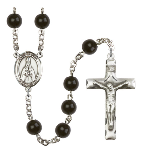 St. Blaise Silver Plated Rosary for Men