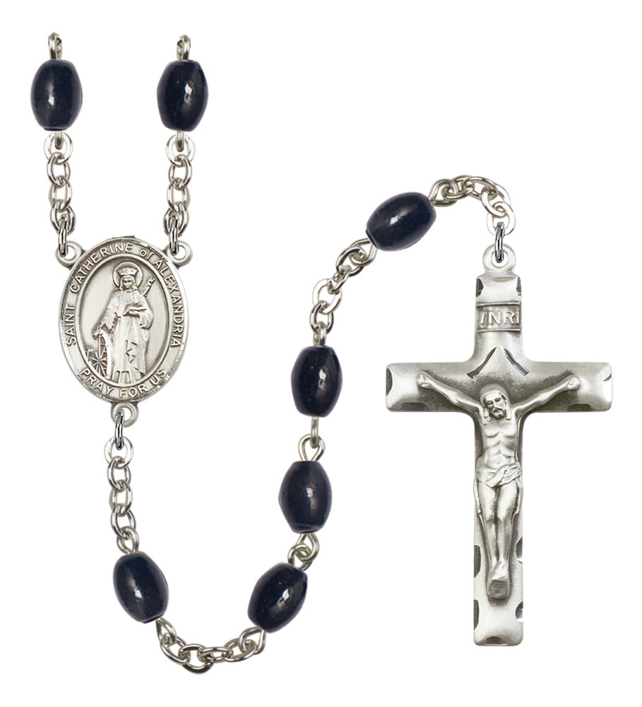 St. Catherine of Alexandria Silver Plated Rosary for Men