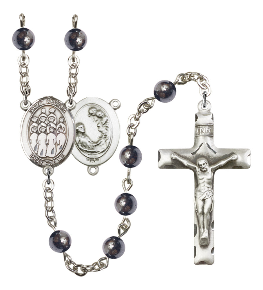 St. Cecilia Choir Silver Plated Rosary for Men
