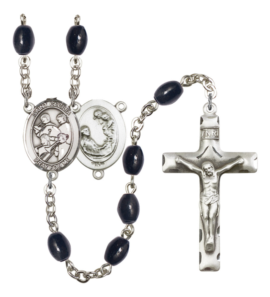 St. Cecilia Marching Band Silver Plated Rosary for Men