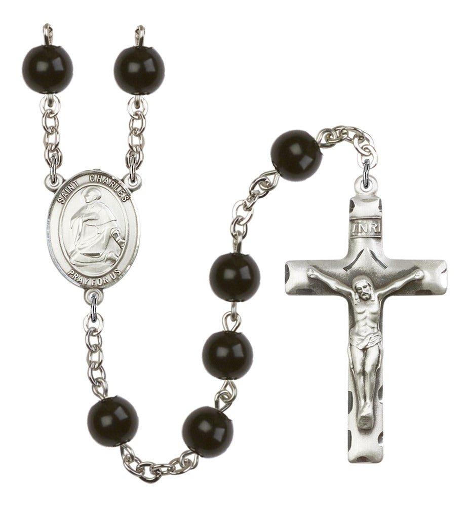 St. Charles Borromeo Silver Plated Rosary for Men