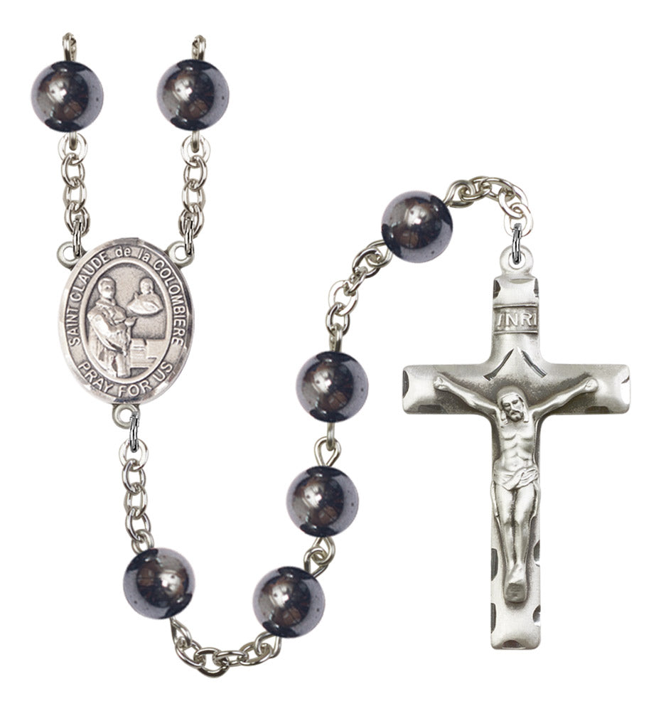 St. Claude de la Colombiere Silver Plated Rosary for Men