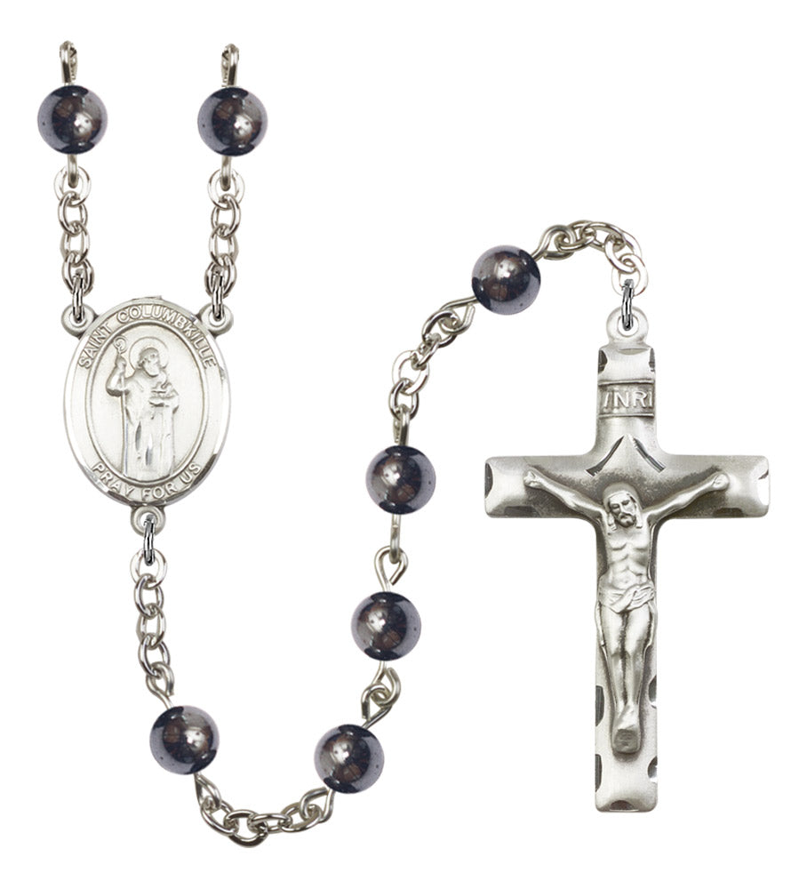 St. Columbkille Silver Plated Rosary for Men