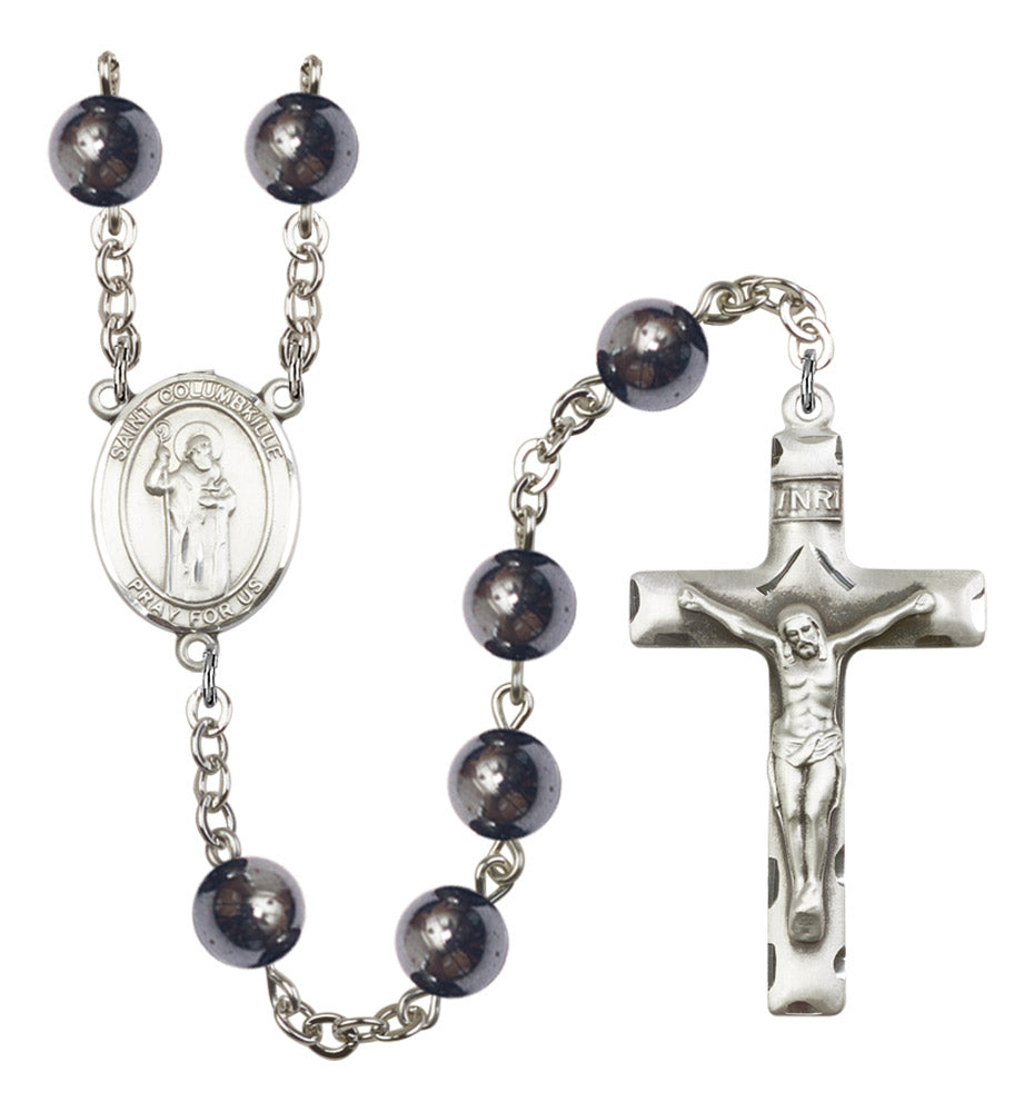 St. Columbkille Silver Plated Rosary for Men