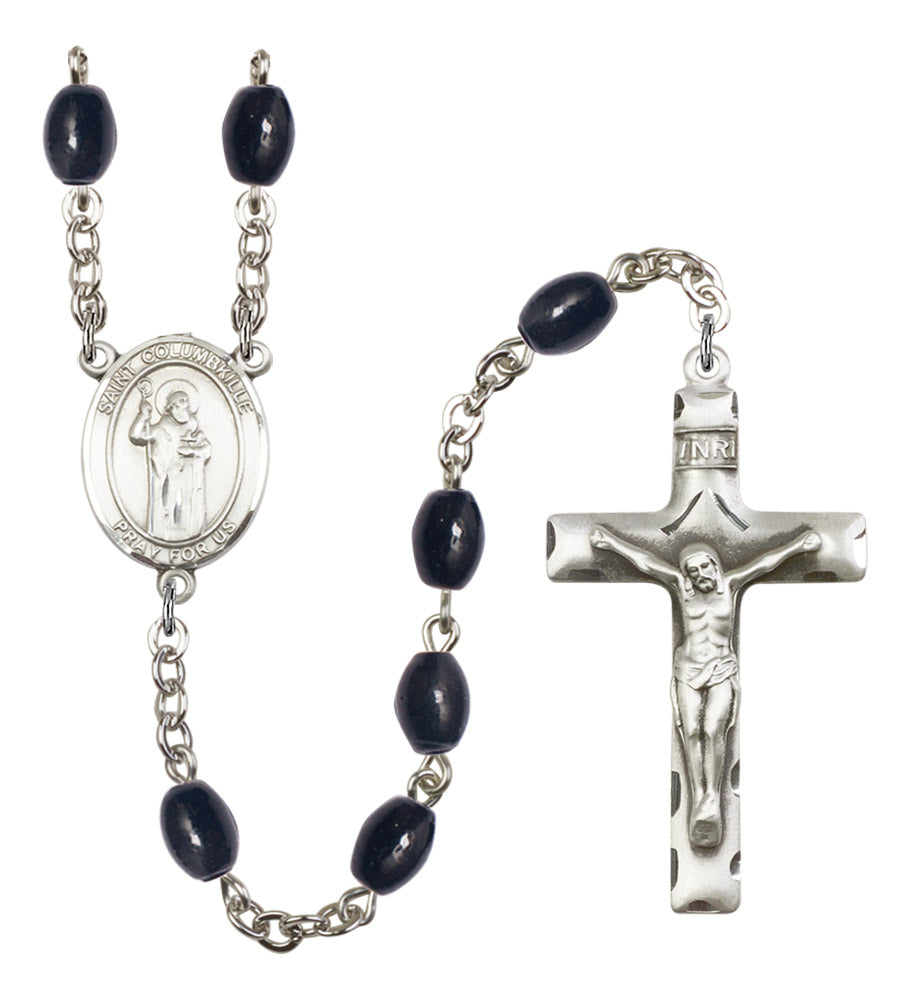 St. Columbkille Silver Plated Rosary for Men