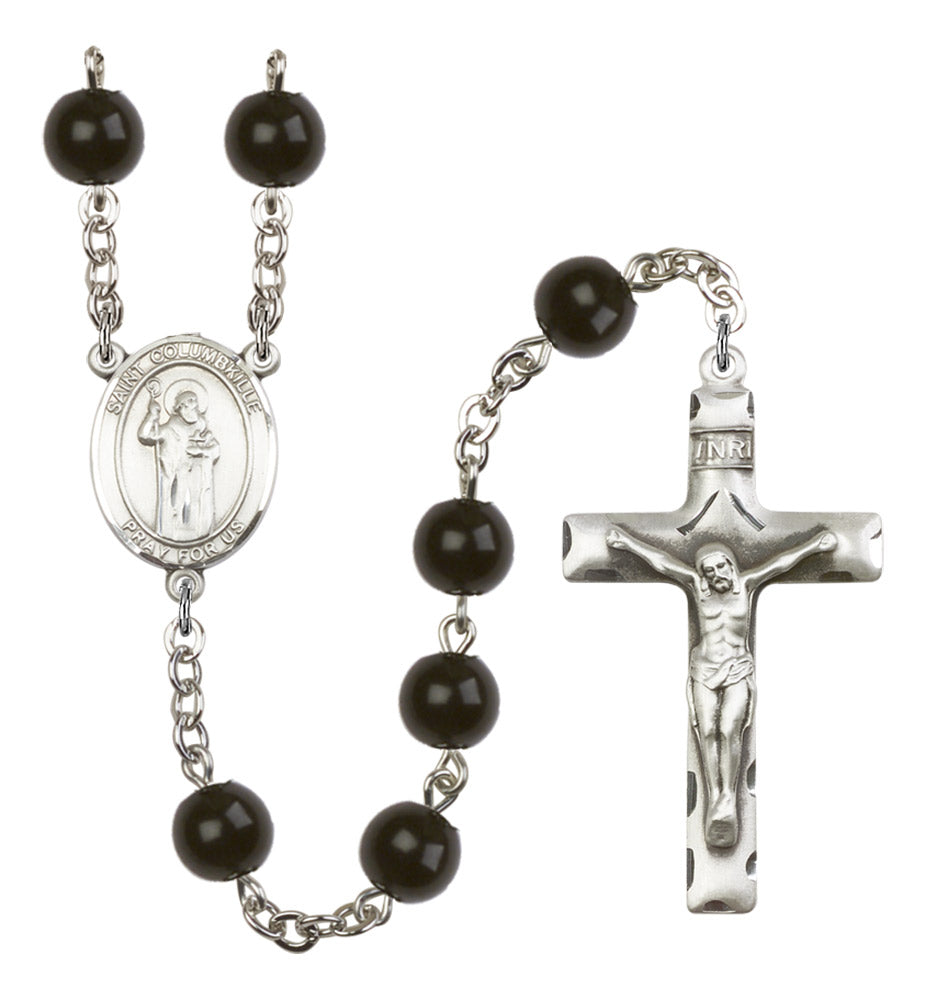 St. Columbkille Silver Plated Rosary for Men