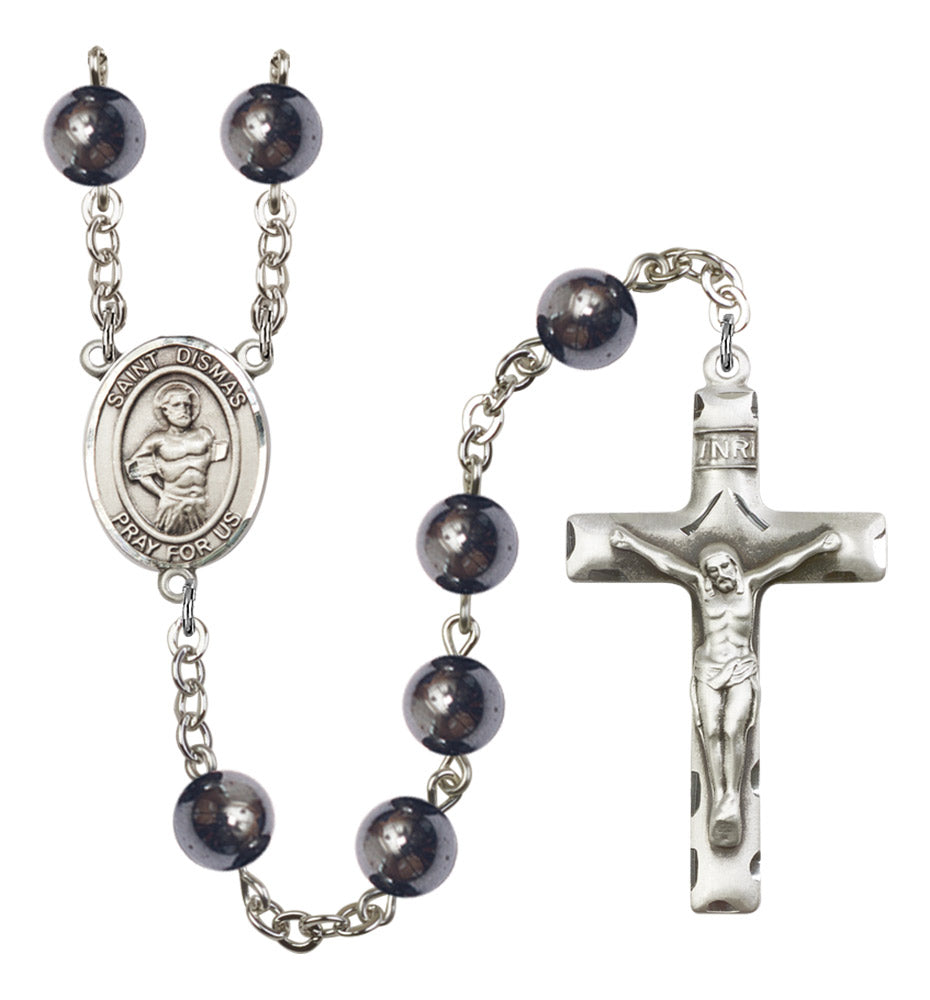 St. Dismas Silver Plated Rosary for Men