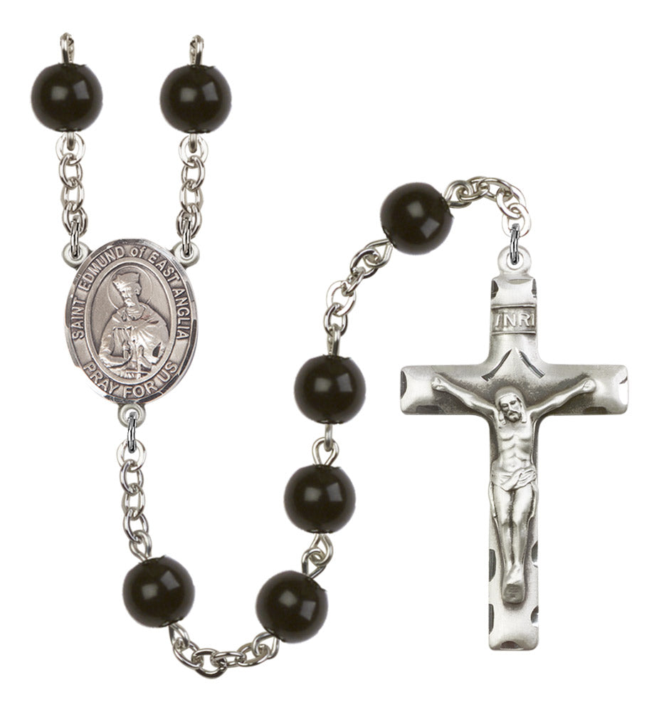 St. Edmund of East Anglia Silver Plated Rosary for Men