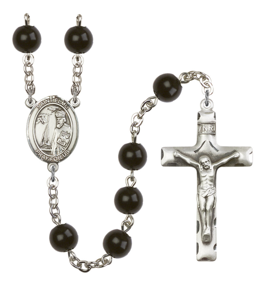 St. Elmo Silver Plated Rosary for Men