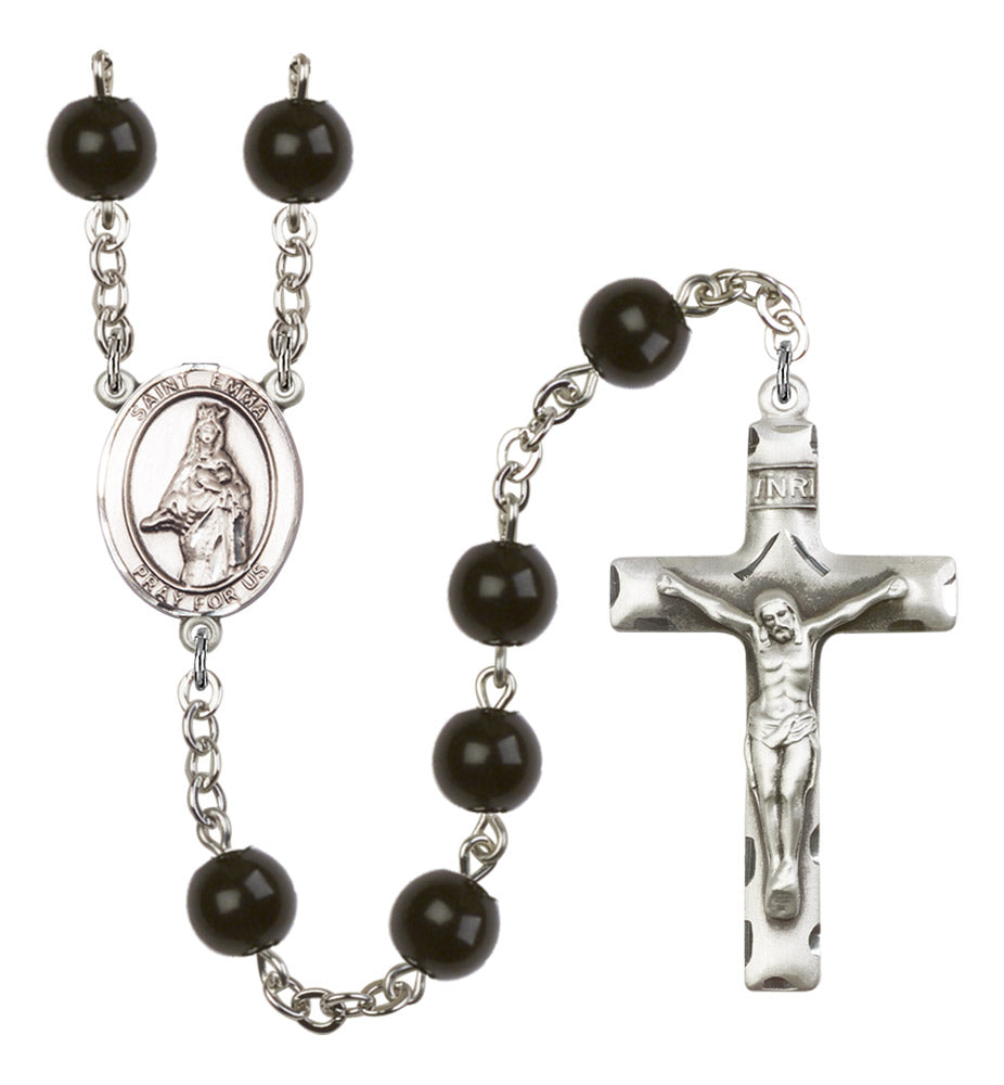 St. Emma Uffing Silver Plated Rosary for Men