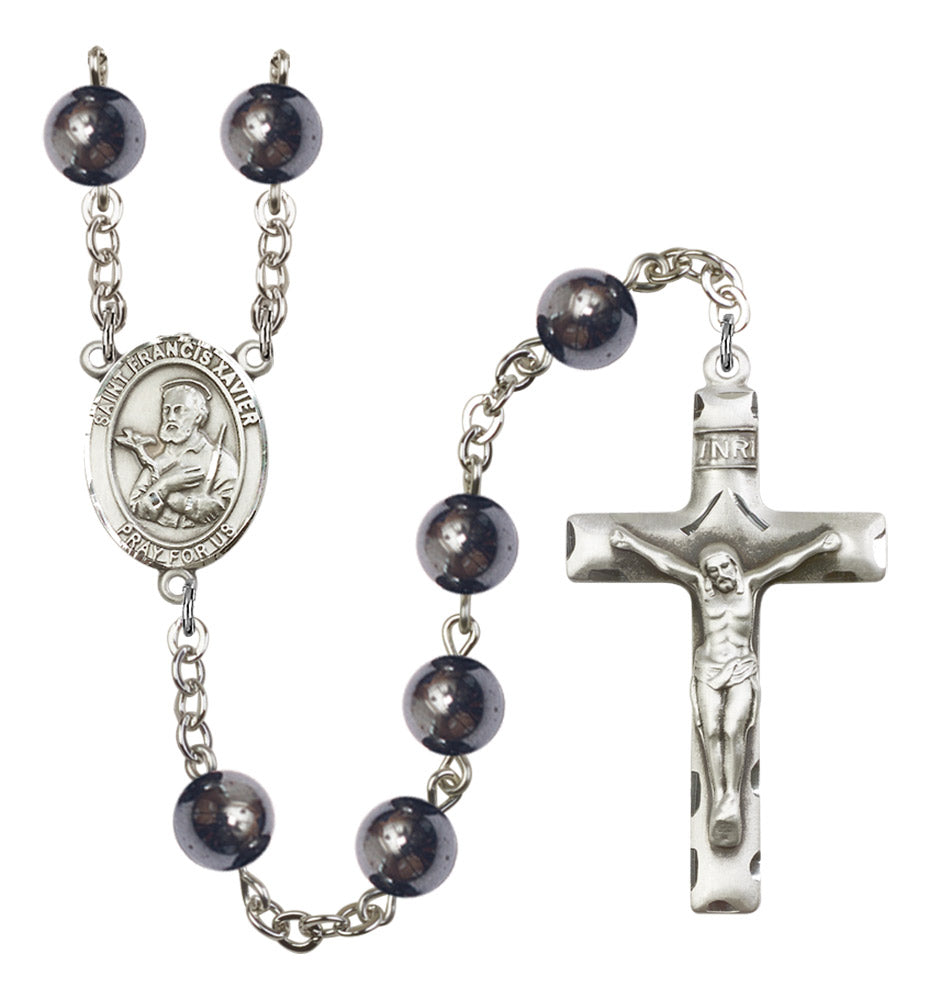 St. Francis Xavier Silver Plated Rosary for Men