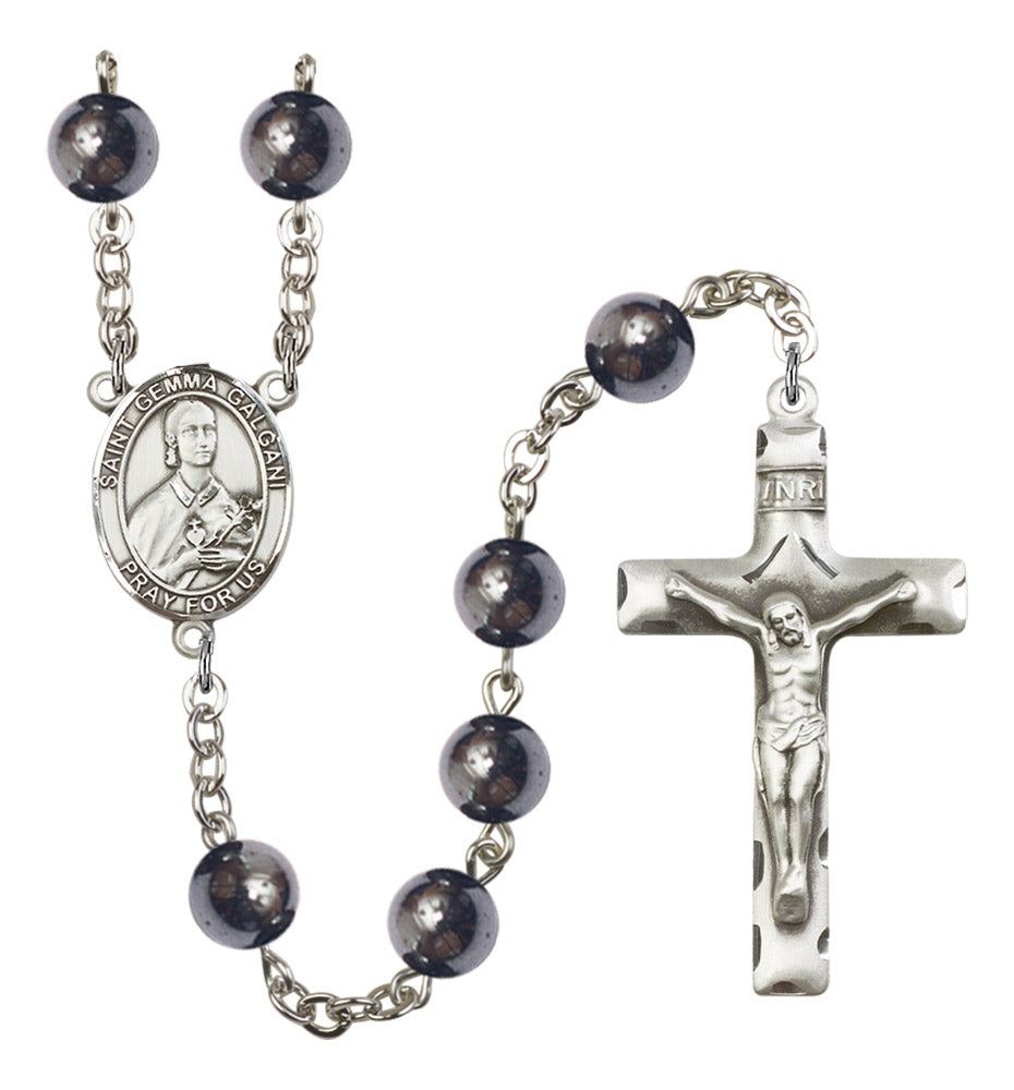 St. Gemma Galgani Silver Plated Rosary for Men