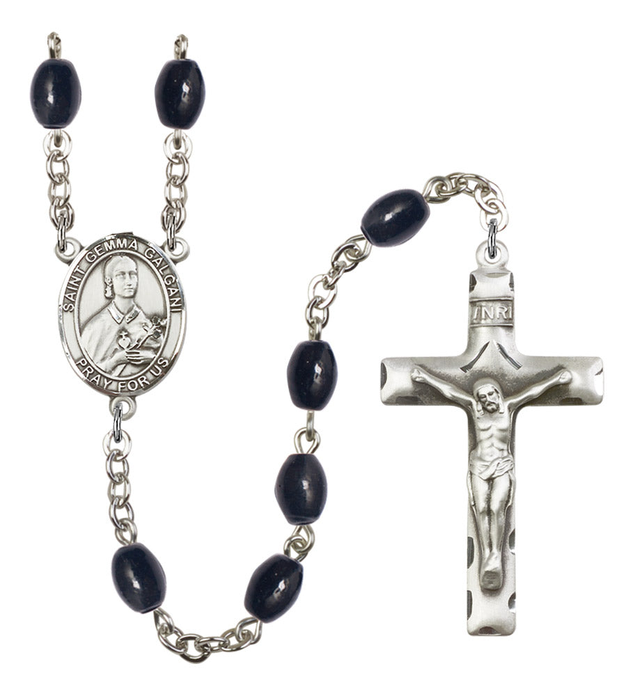 St. Gemma Galgani Silver Plated Rosary for Men