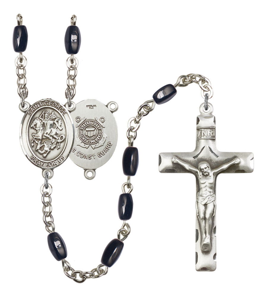 St. George Coast Guard Silver Plated Rosary for Men