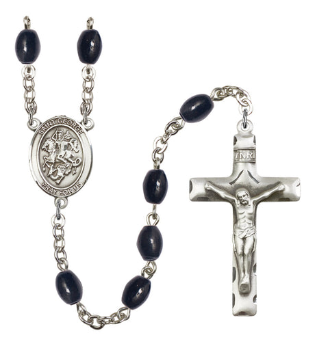 St. George Silver Plated Rosary for Men
