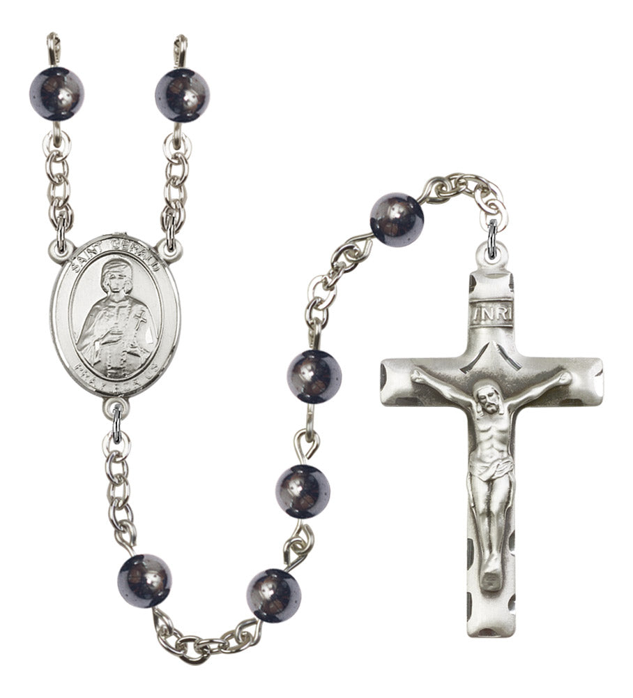 St. Gerald Silver Plated Rosary for Men