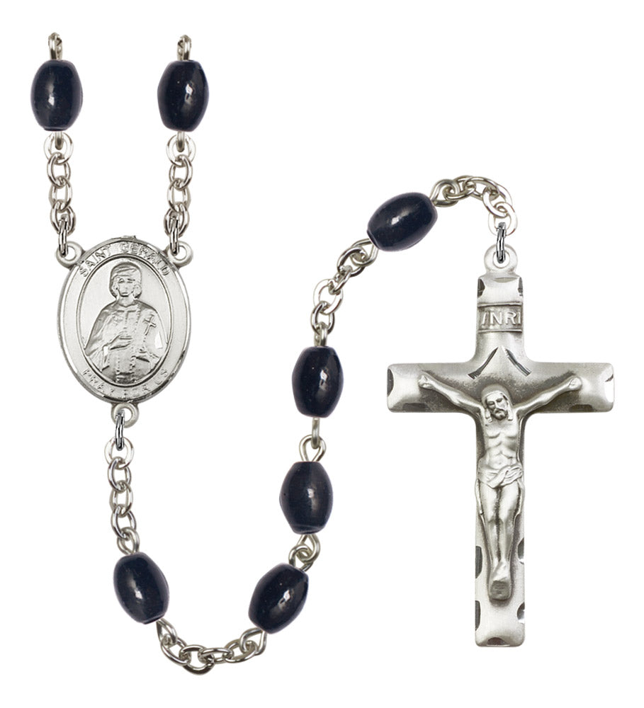 St. Gerald Silver Plated Rosary for Men