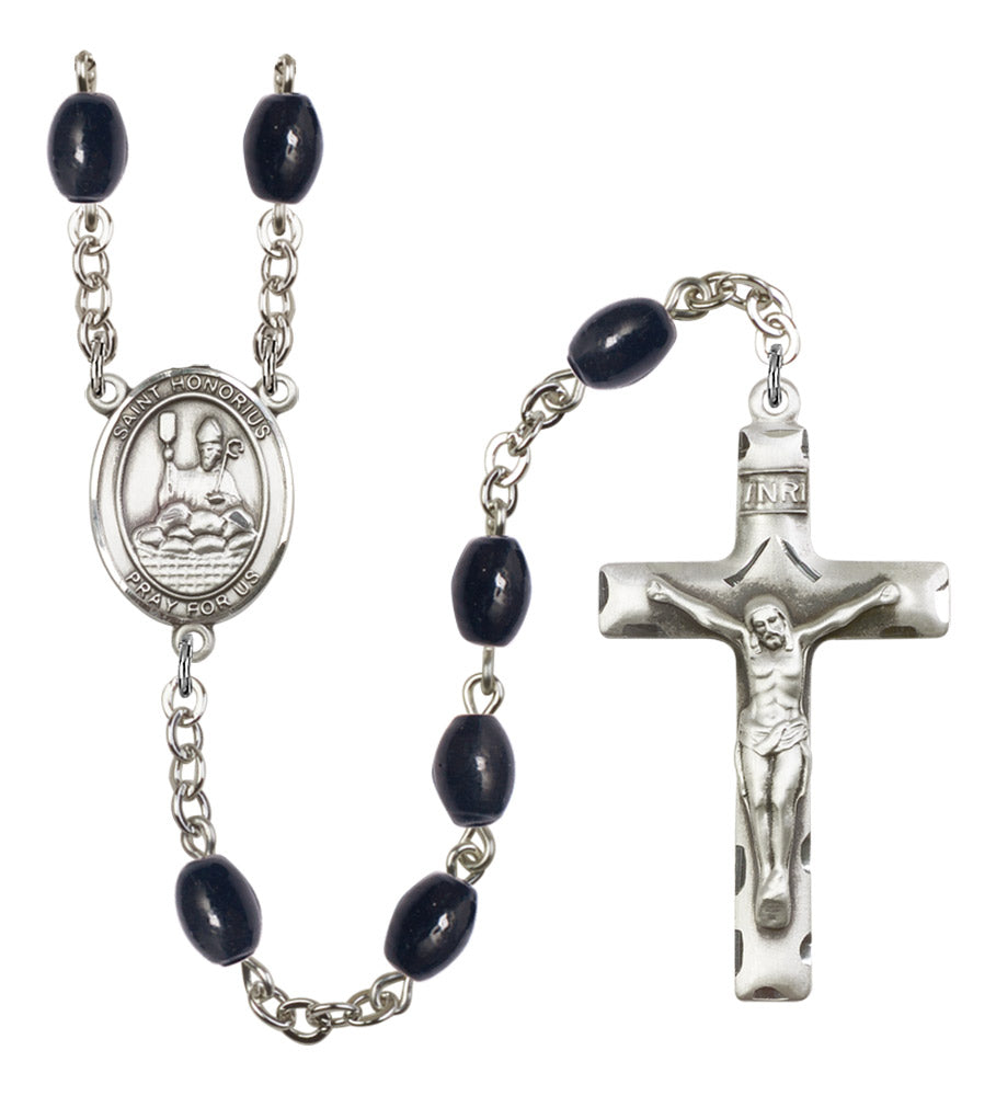St. Honorius of Amiens Silver Plated Rosary for Men
